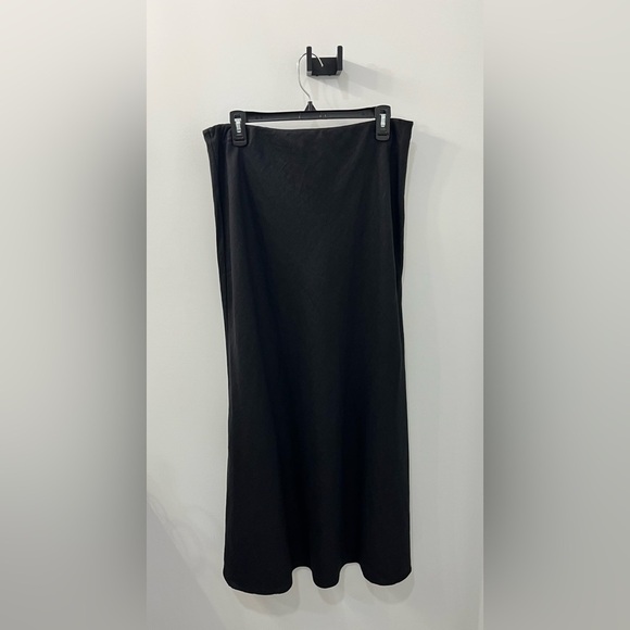 NEW! Madewell Linen Maxi Slip Skirt in Juniper Berry black NU609 $128 size 14 - Picture 6 of 11
